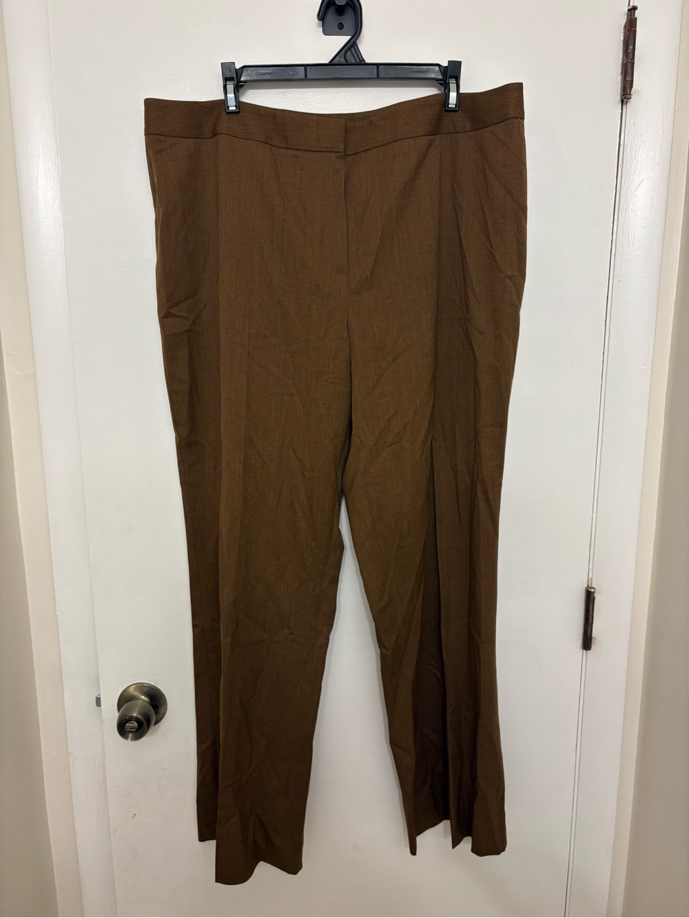 Lafayette 148 NY Menswear Brown Virgin Wool Stretch Dress Pants Trousers Size 16